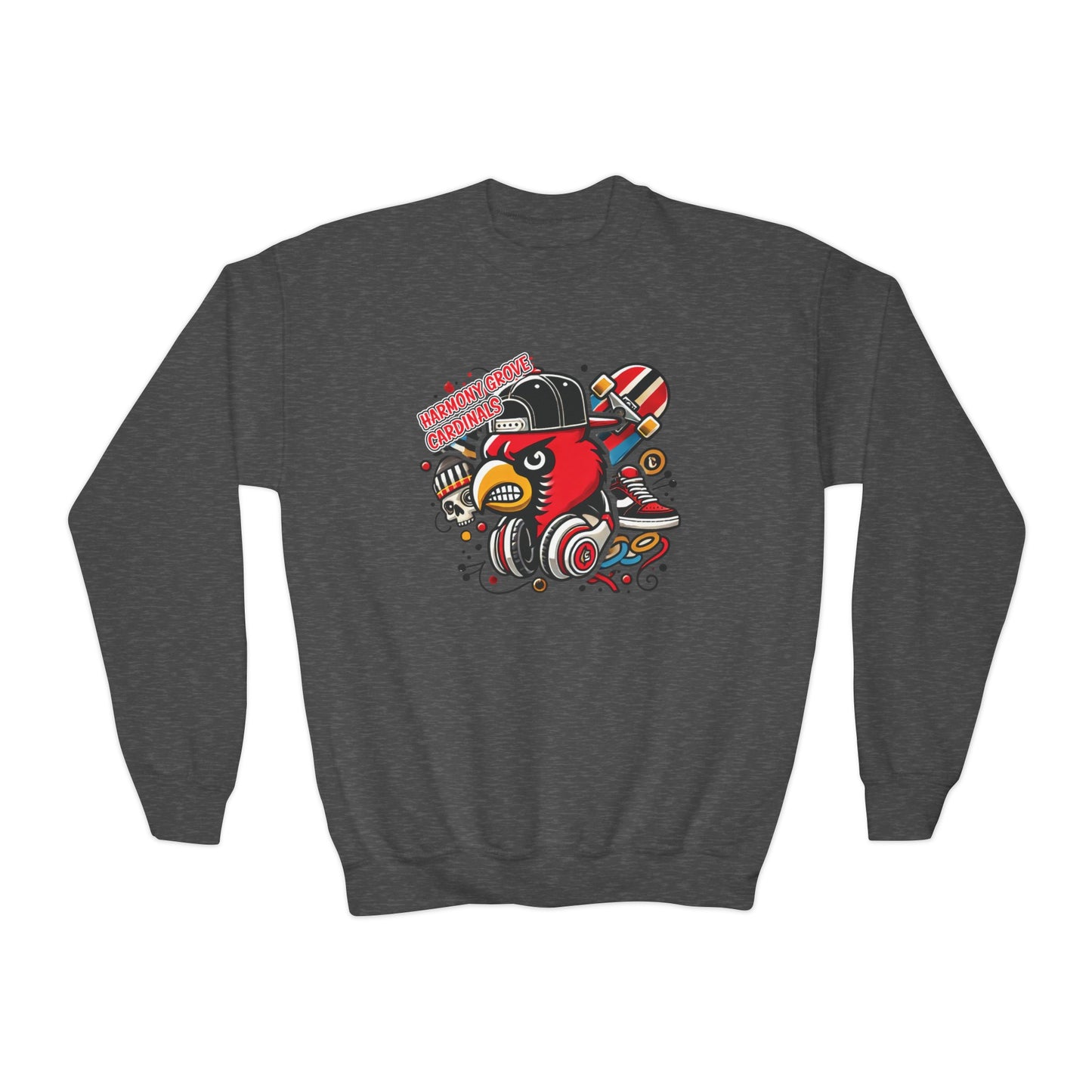 Skater Harmony Grove Cardinal - Youth Crew Sweatshirt