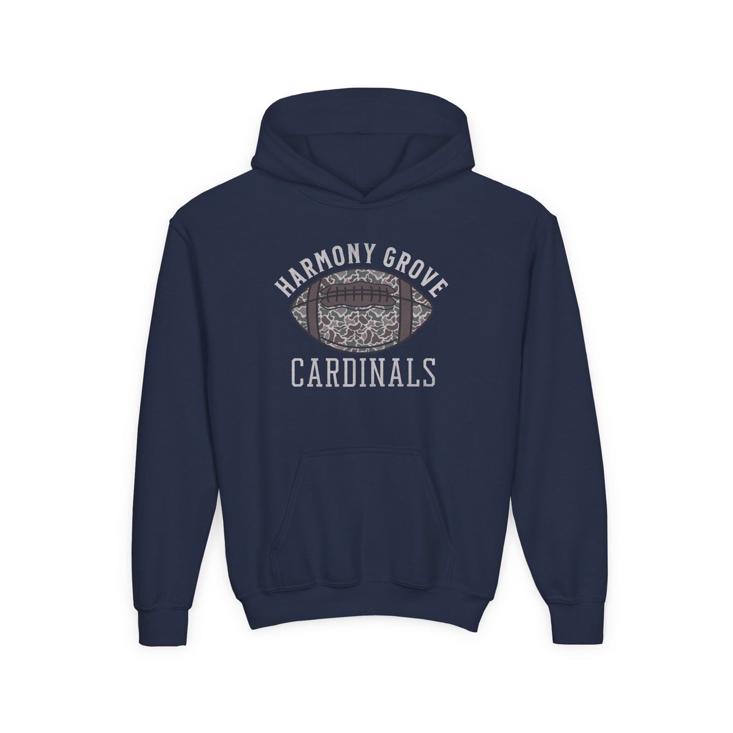 Old School Camo HG Cardinals Football  - Youth Heavy Blend Hooded Sweatshirt