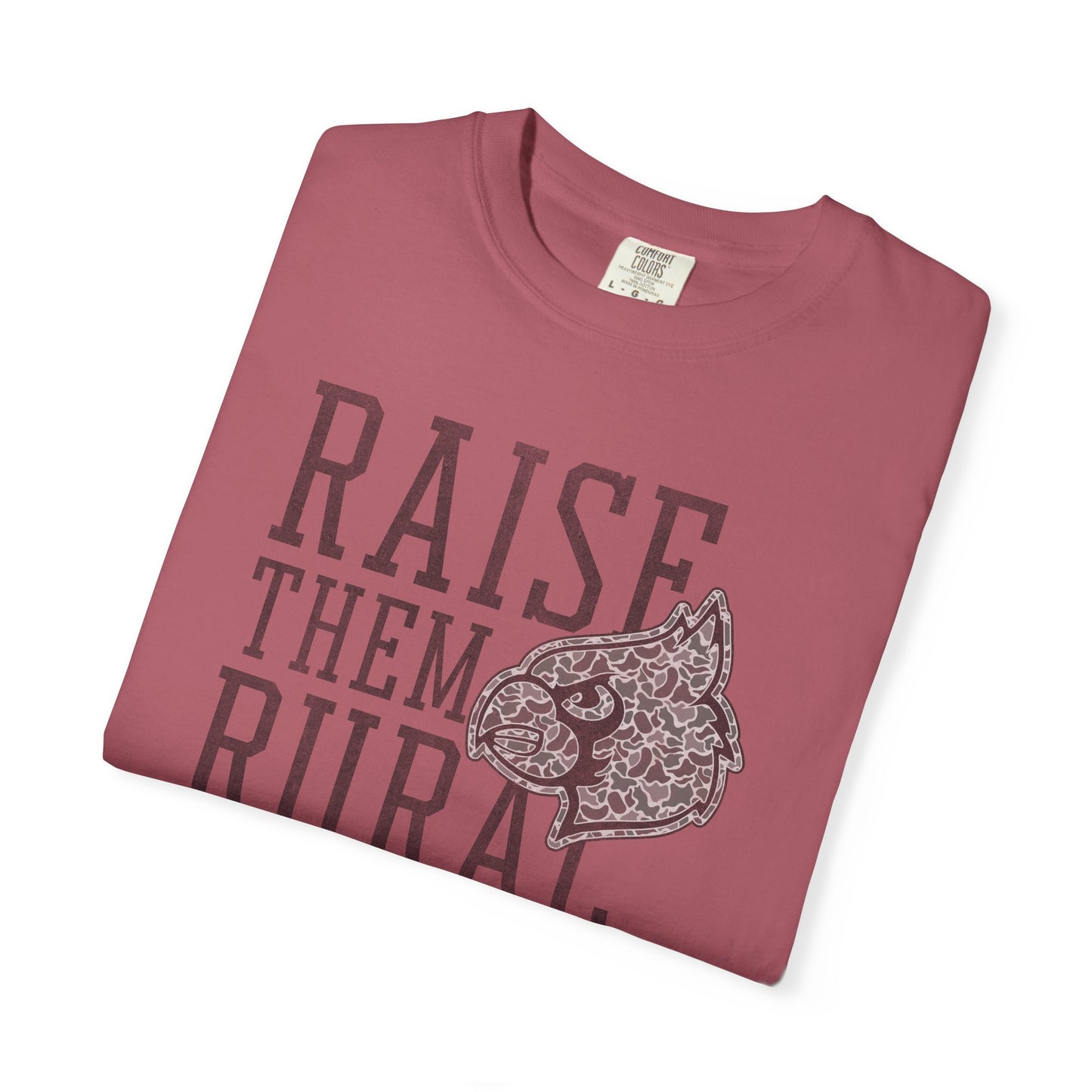 Old School Camo Raise them Rural Cardinal - Comfort Colors T Shirt