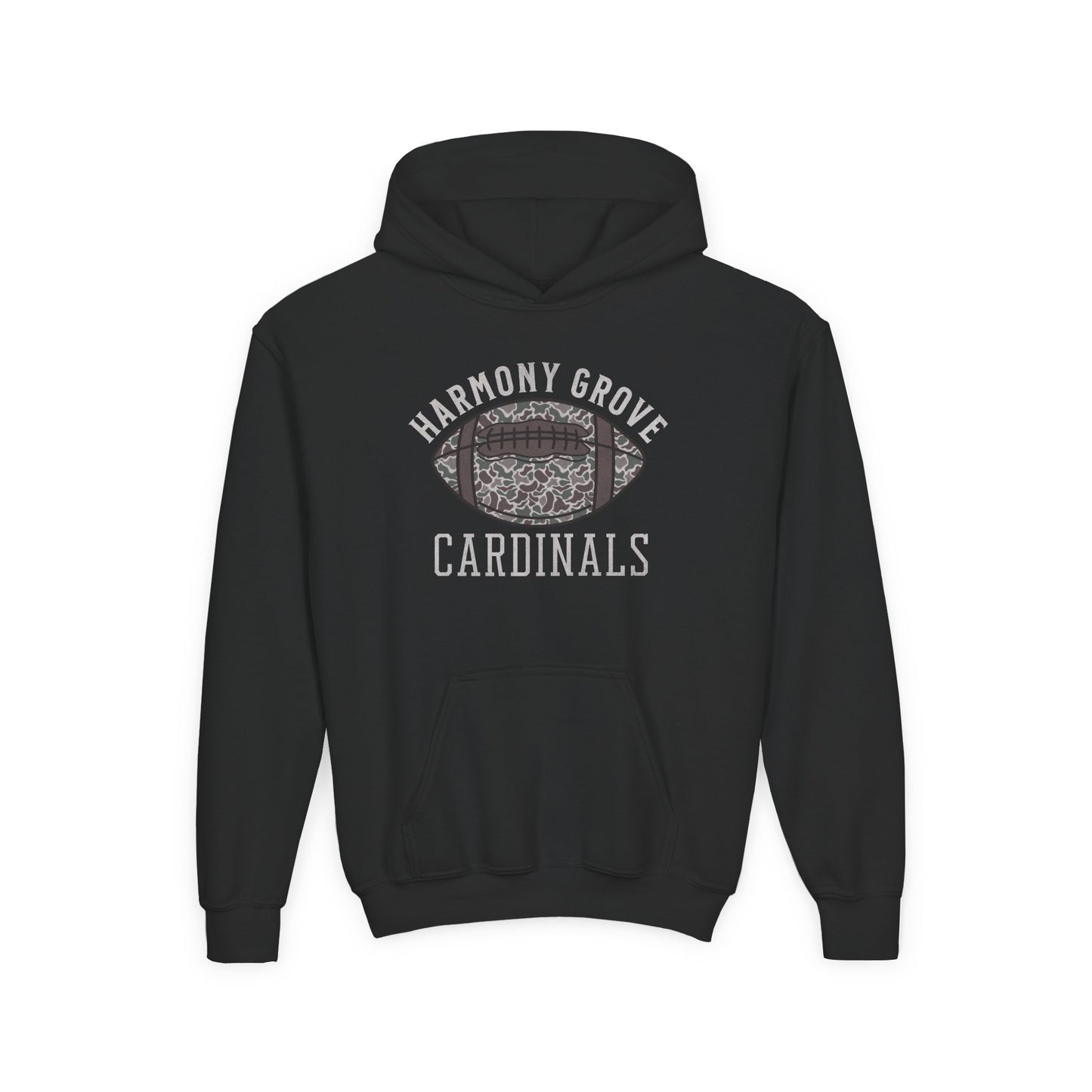 Old School Camo HG Cardinals Football  - Youth Heavy Blend Hooded Sweatshirt