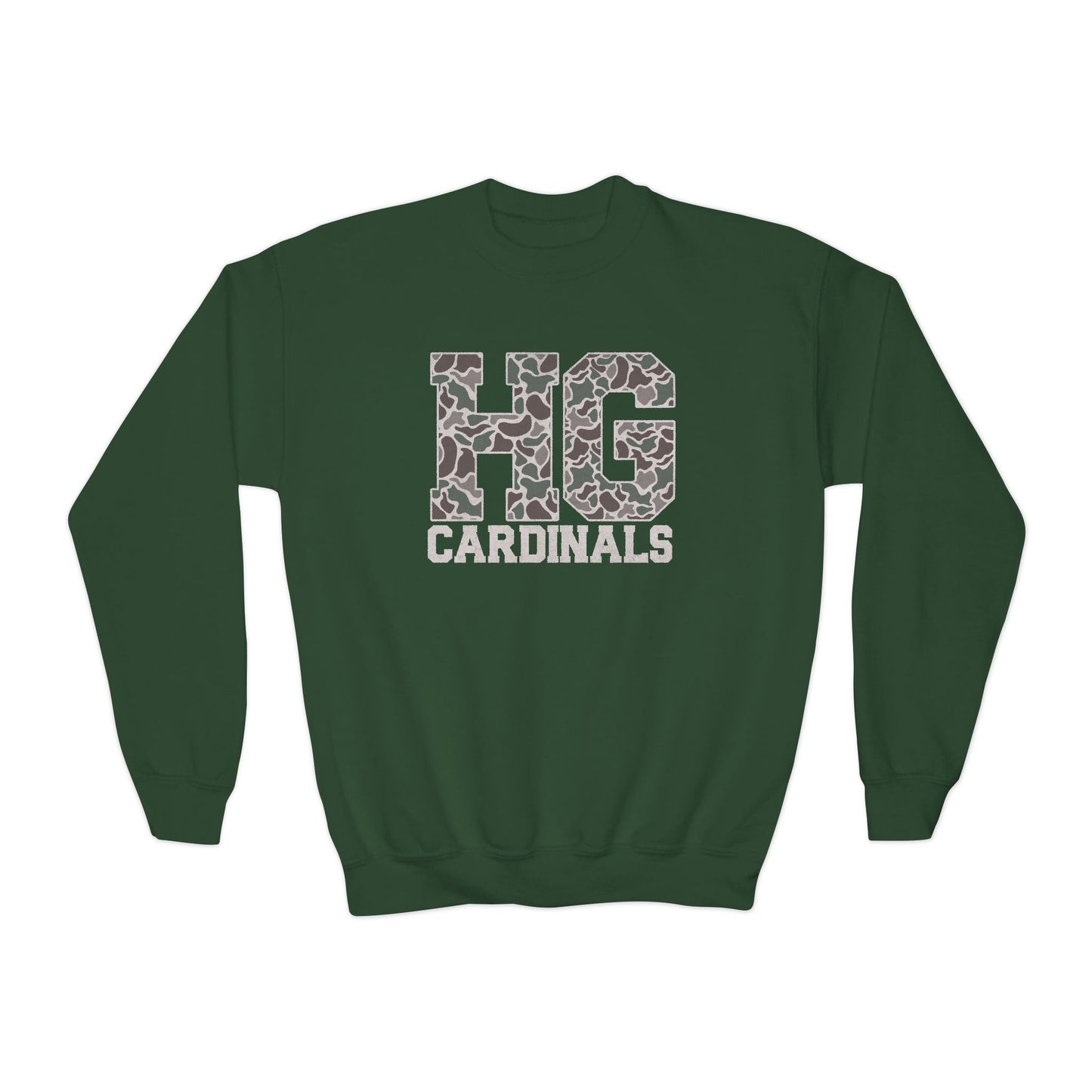 Old School Camo HG Cardinals - Youth Crew Sweatshirt