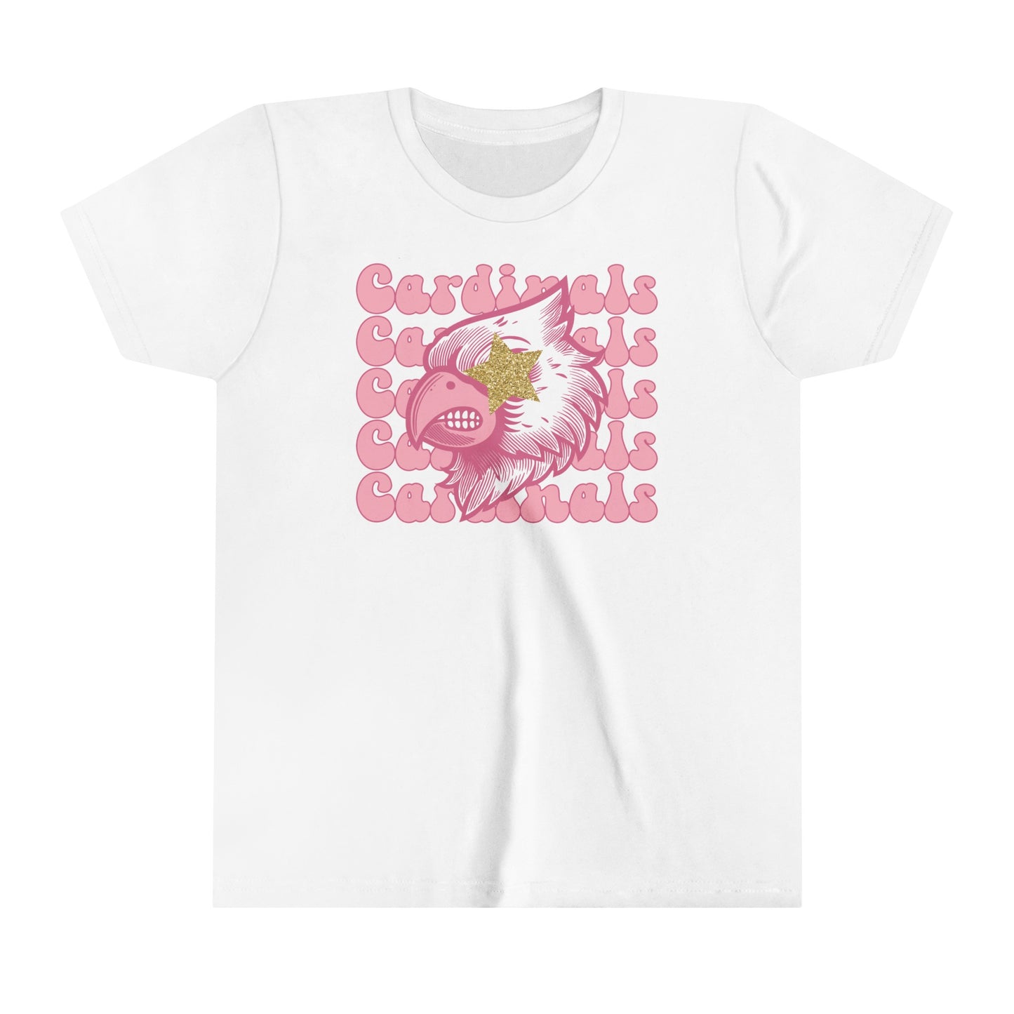 Pink Cardinals Star Eyes - Bella + Canvas Youth Tee