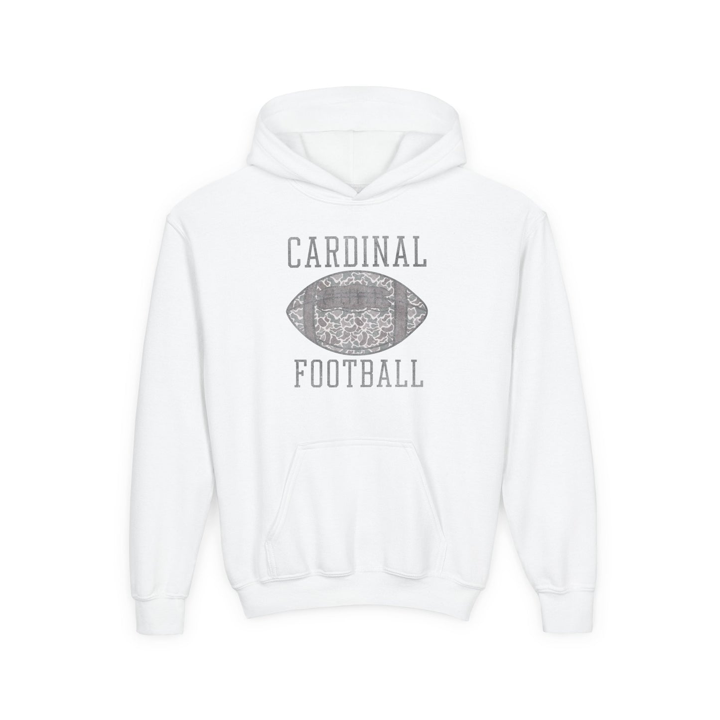 Old School Camo Cardinal Football - Youth Heavy Blend Hooded Sweatshirt