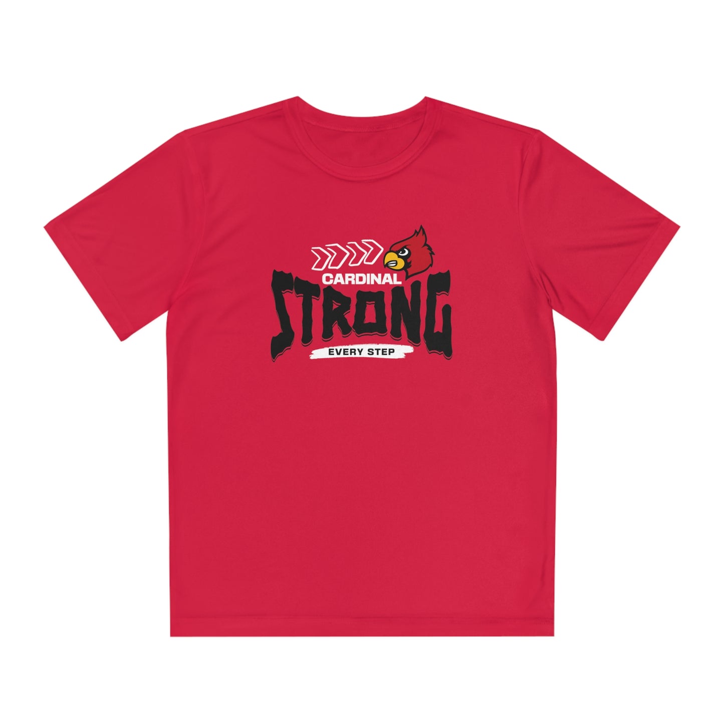 Cardinal Strong Every Step - Youth Sport-Tek® Competitor™ Tee