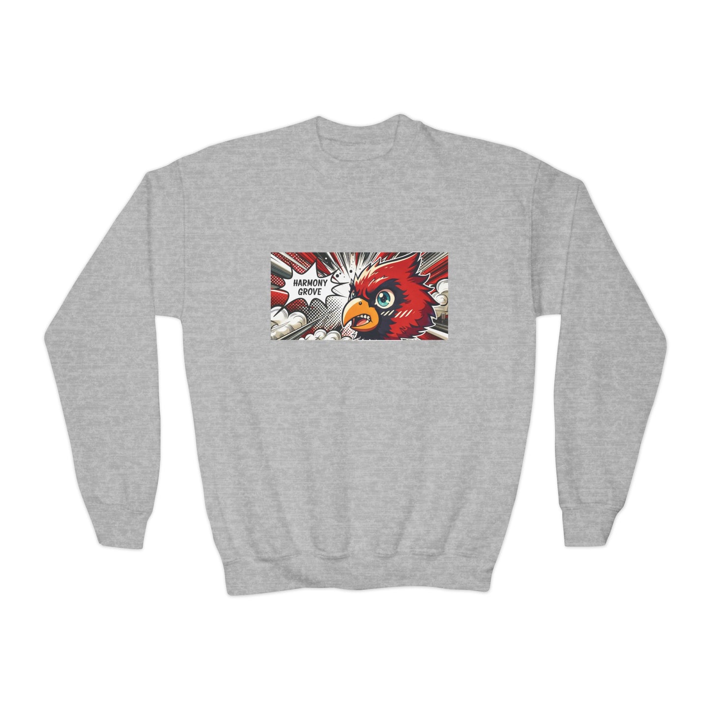 Harmony Grove Cardinal Comic Style - Youth Crew Sweatshirt