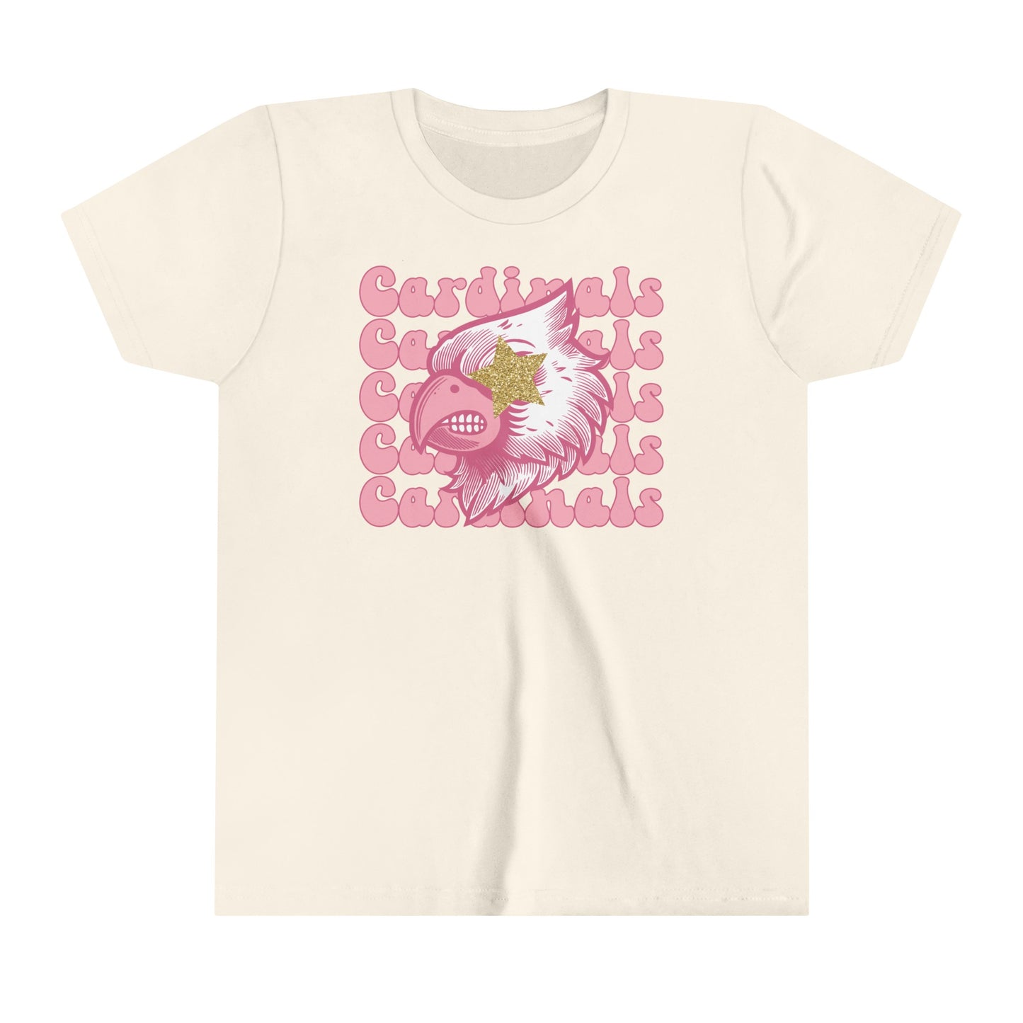 Pink Cardinals Star Eyes - Bella + Canvas Youth Tee