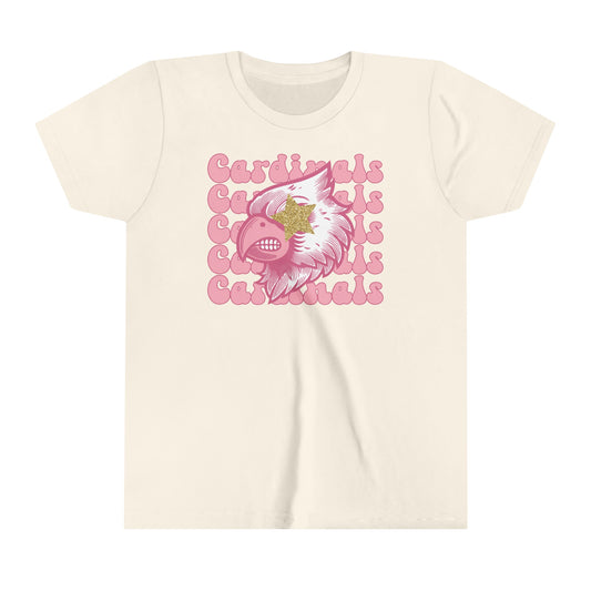 Pink Cardinals Star Eyes - Bella + Canvas Youth Tee