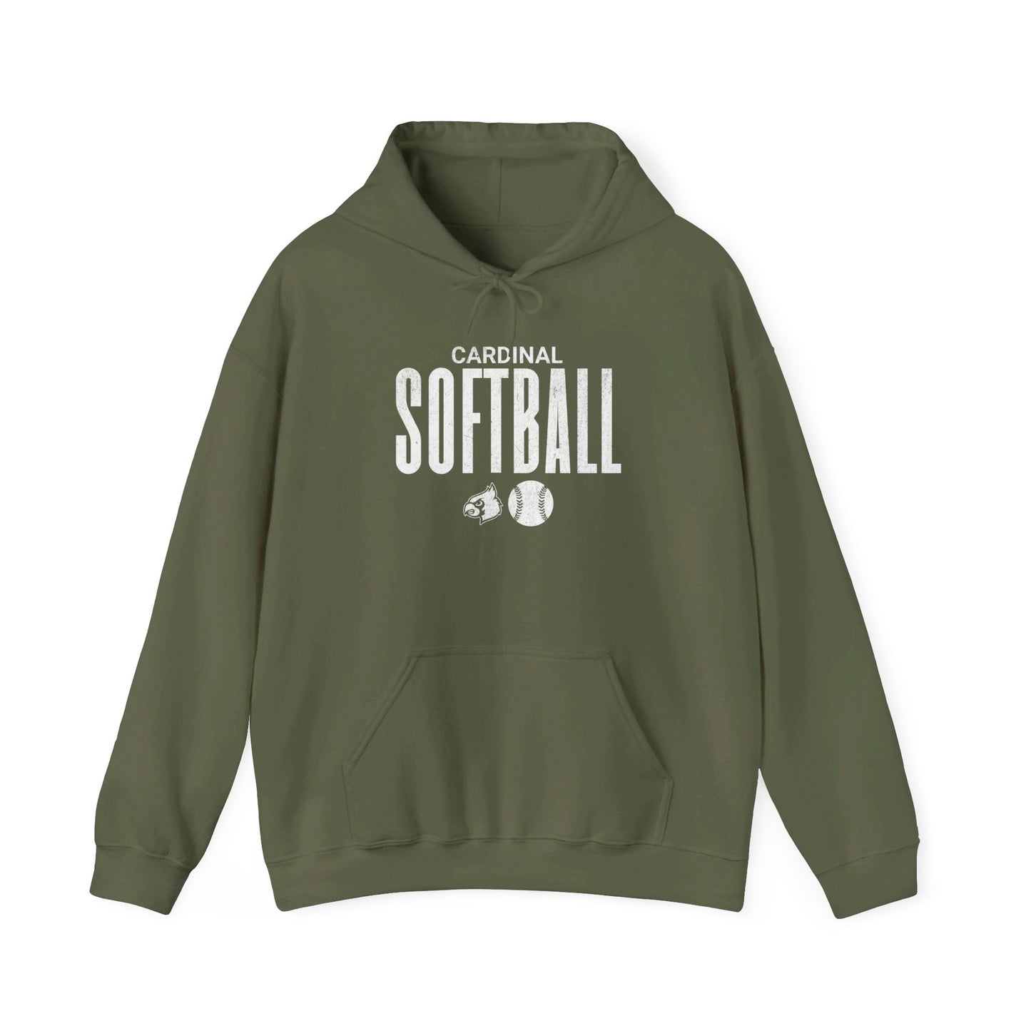 Vintage Cardinal Softball  - Unisex Heavy Blend™ Hooded Sweatshirt