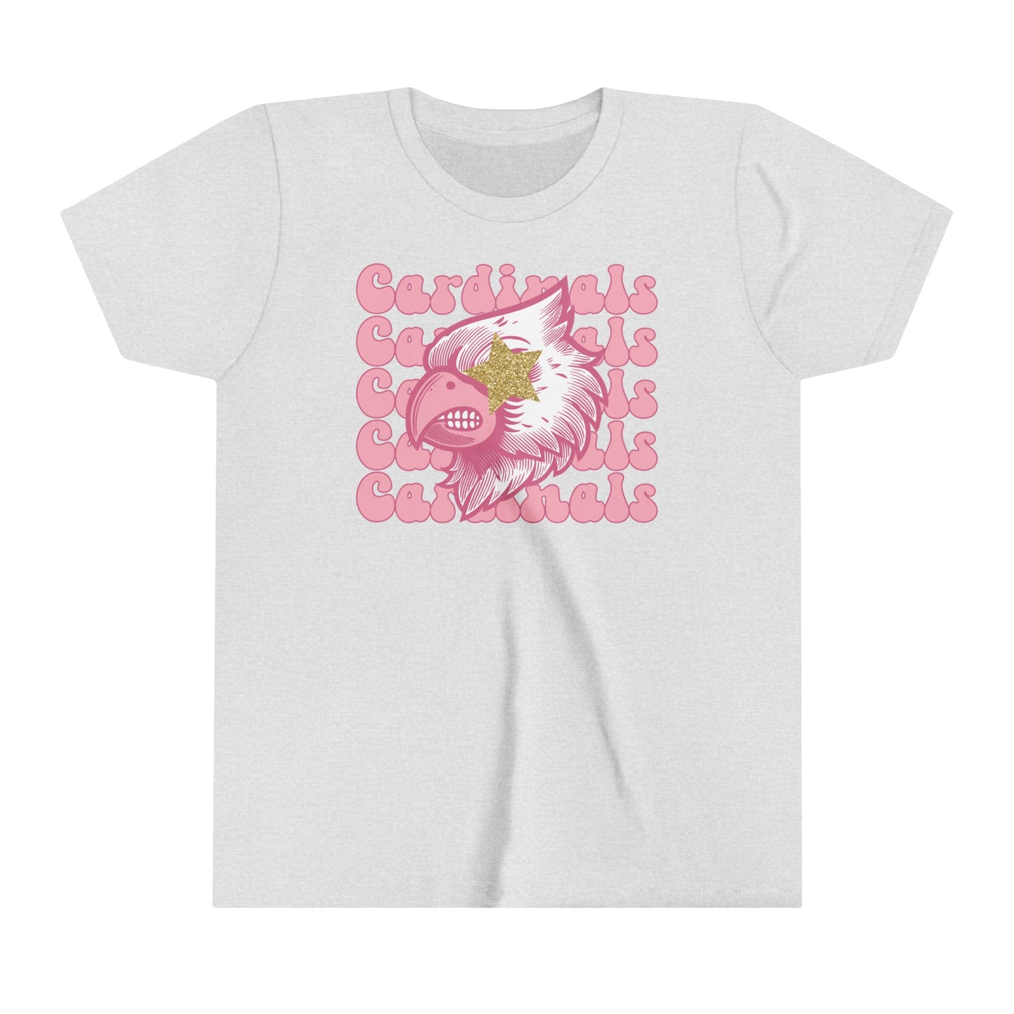 Pink Cardinals Star Eyes - Bella + Canvas Youth Tee