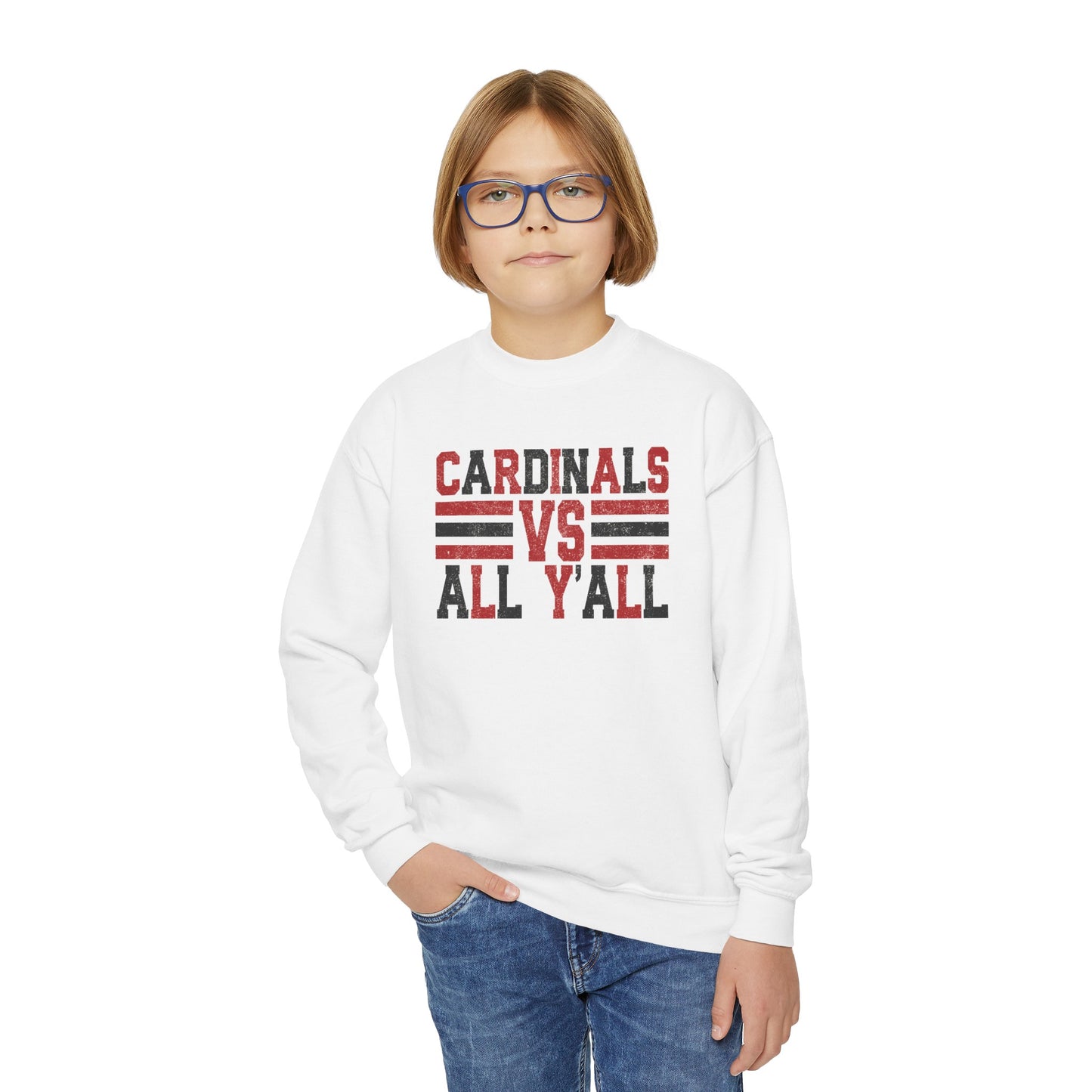 Cardinals VS All Y'all - Youth Crew Sweatshirt