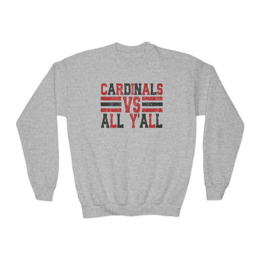 Cardinals VS All Y'all - Youth Crew Sweatshirt