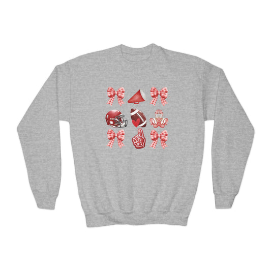 Football Coquette - Youth Crew Sweatshirt