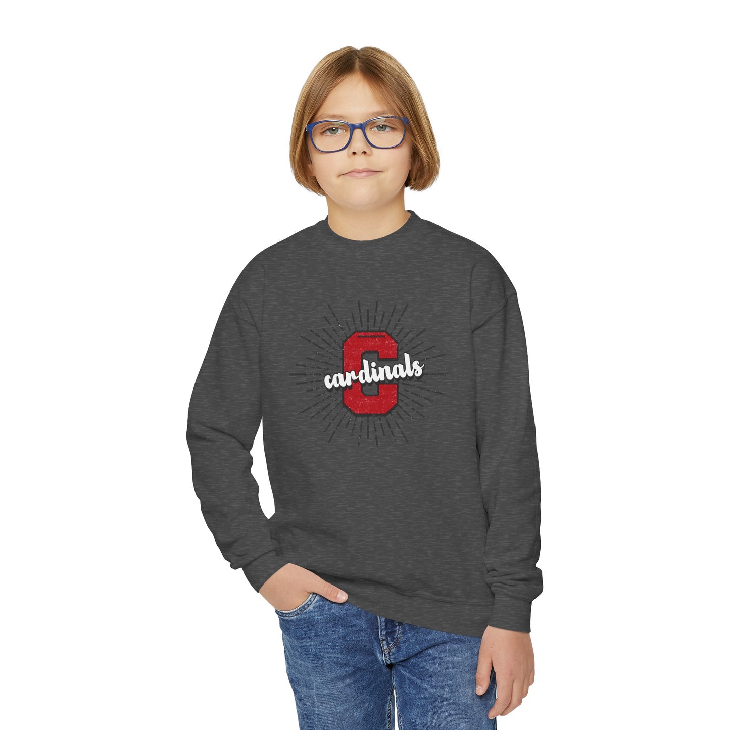 Cardinals Sunburst - Youth Crew Sweatshirt
