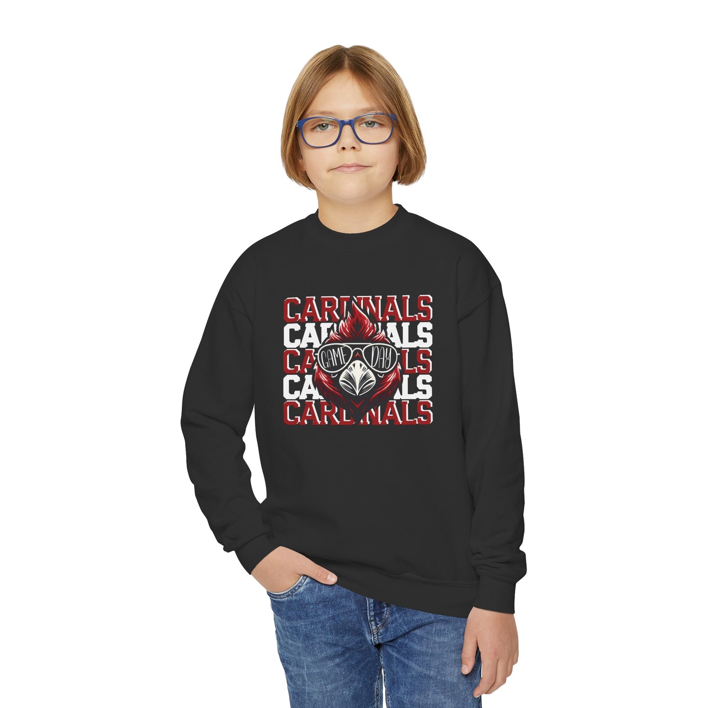 Cardinals Game Day Sunglasses - Youth Crew Sweatshirt