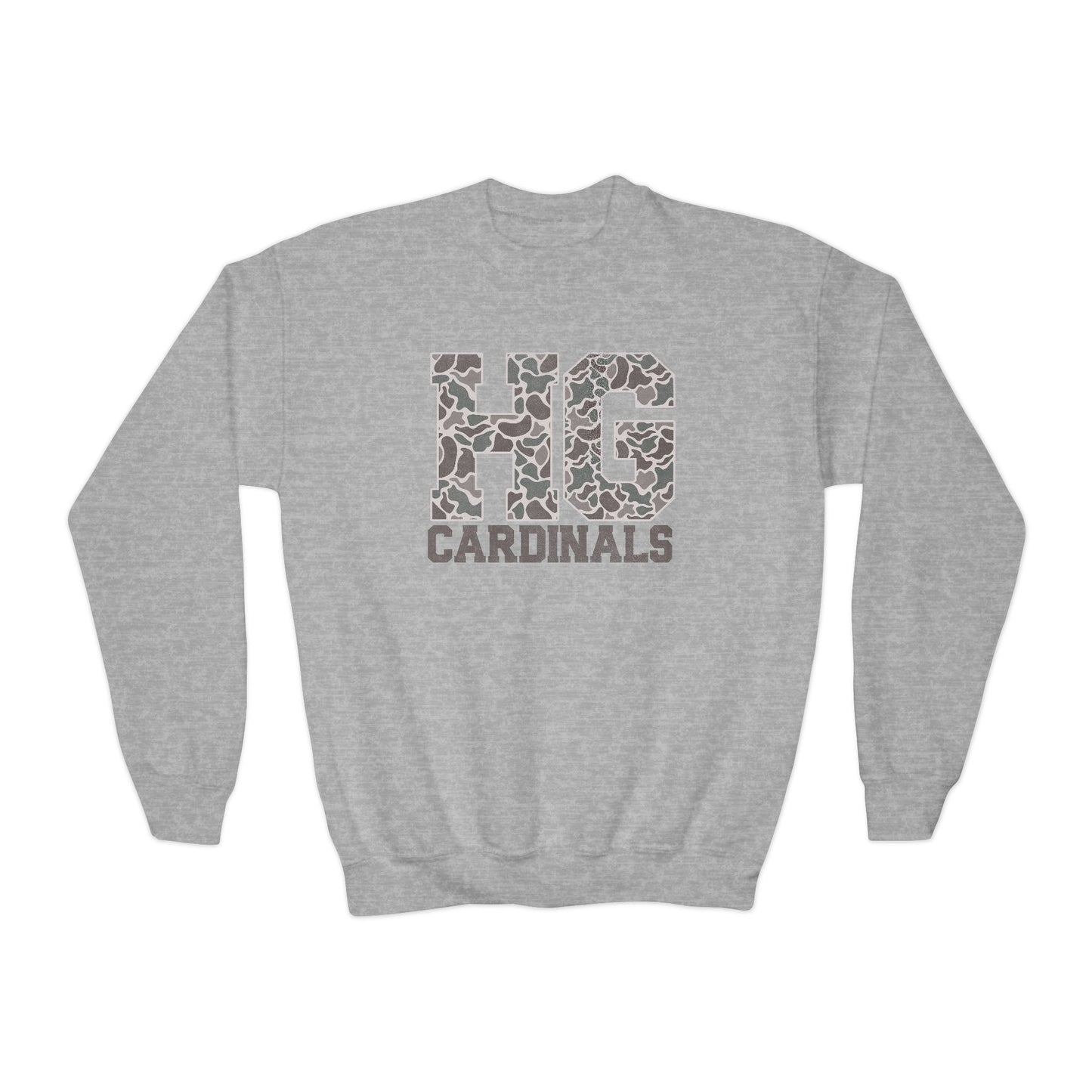 Old School Camo HG Cardinals - Youth Crew Sweatshirt