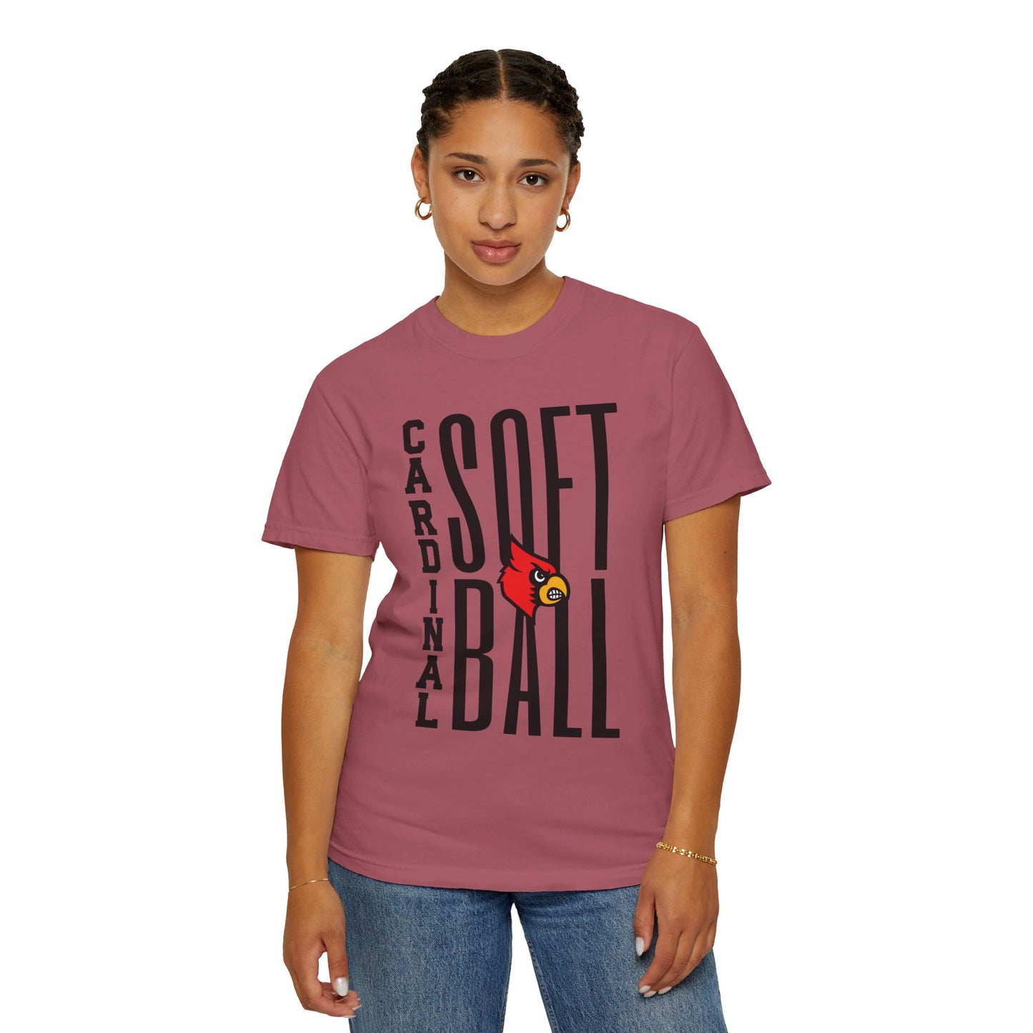Cardinal Softball - Comfort Colors T-shirt
