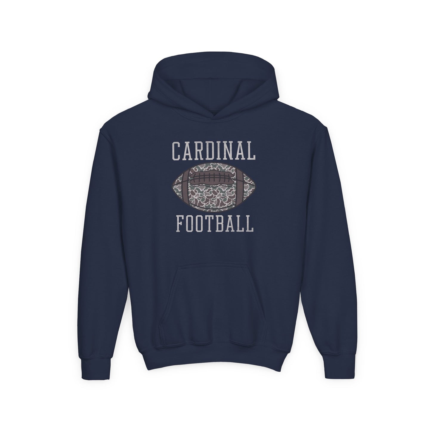 Old School Camo Cardinal Football - Youth Heavy Blend Hooded Sweatshirt