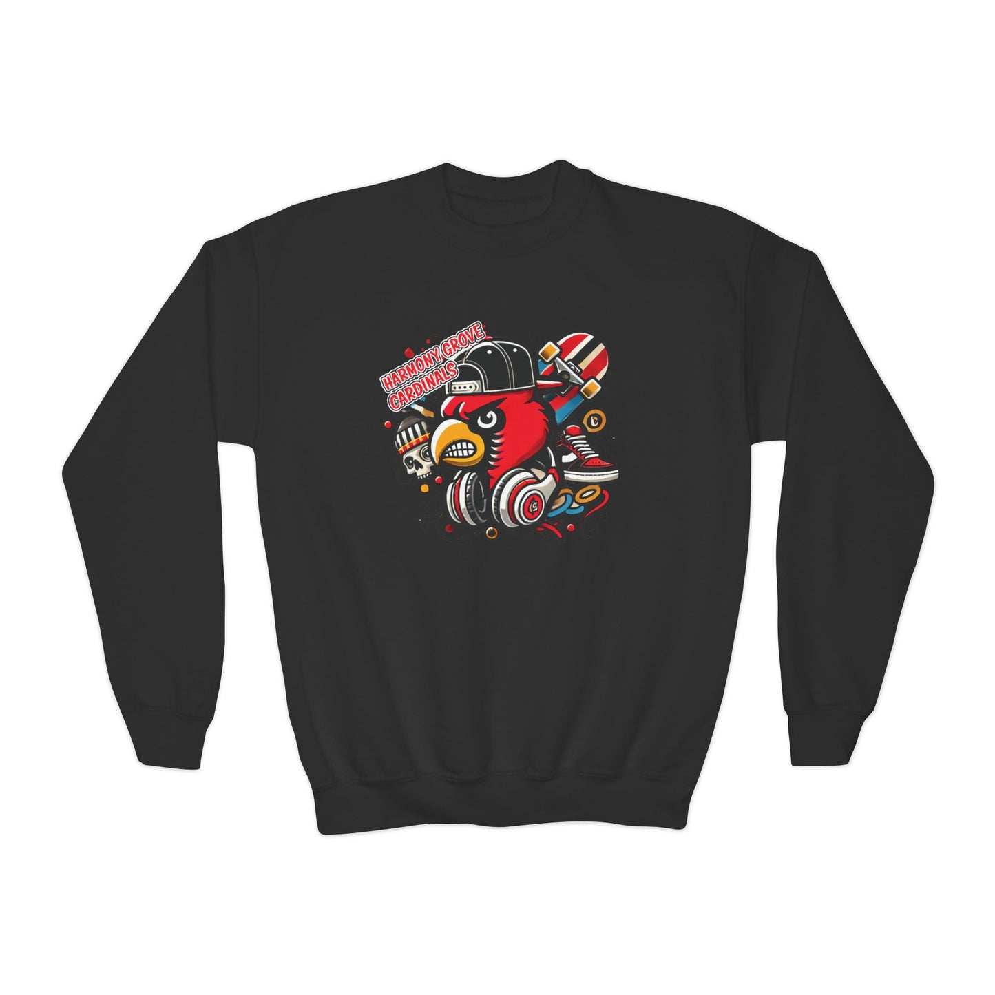 Skater Harmony Grove Cardinal - Youth Crew Sweatshirt