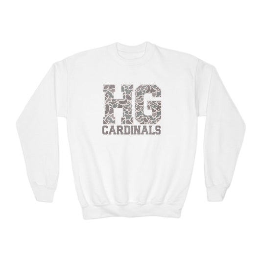 Old School Camo HG Cardinals - Youth Crew Sweatshirt