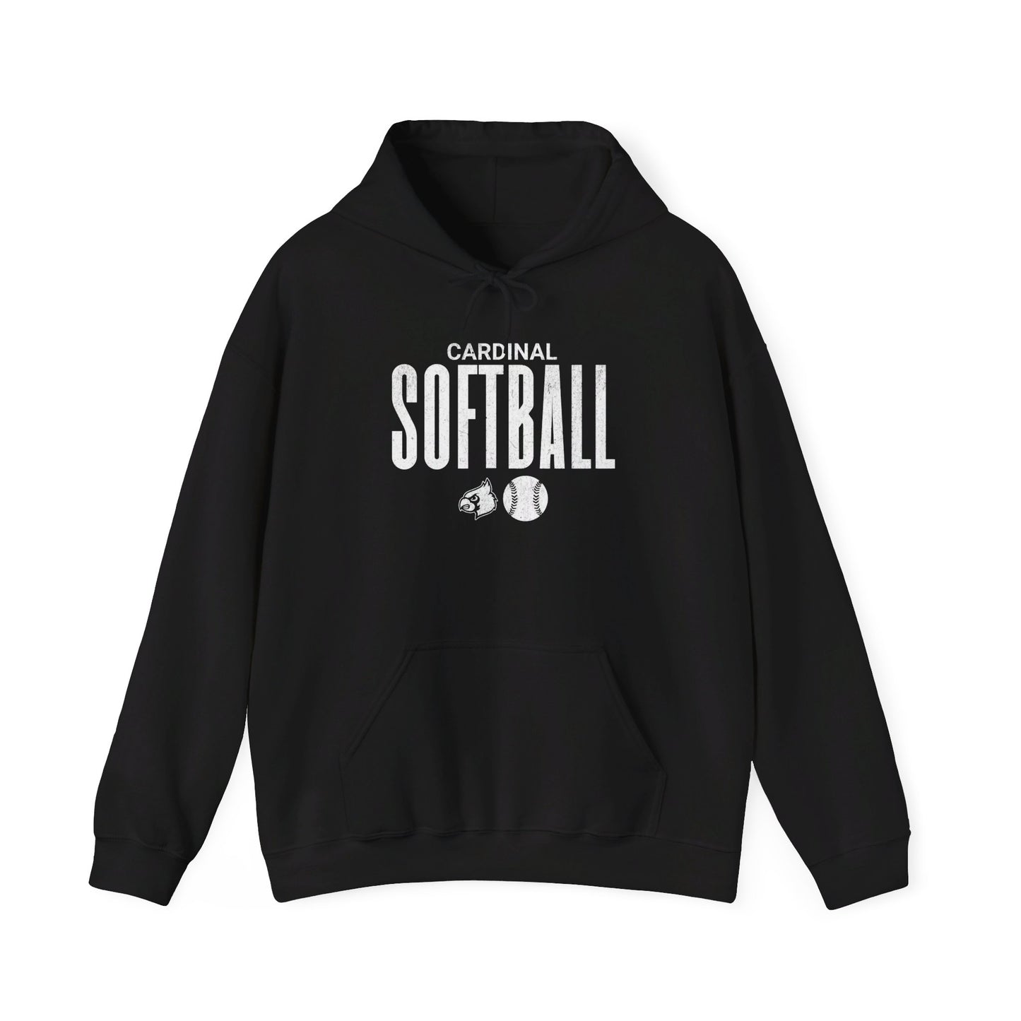 Vintage Cardinal Softball  - Unisex Heavy Blend™ Hooded Sweatshirt