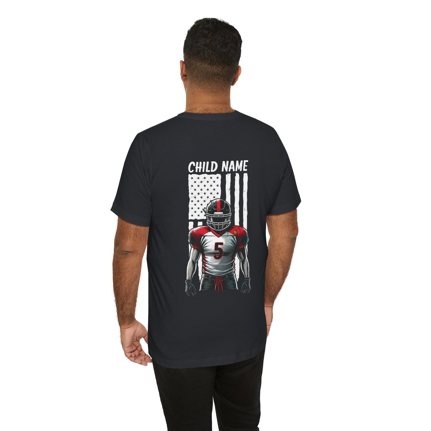 Football Dad Custom Player Name and Number - Bella + Canvas Short Sleeve Tee