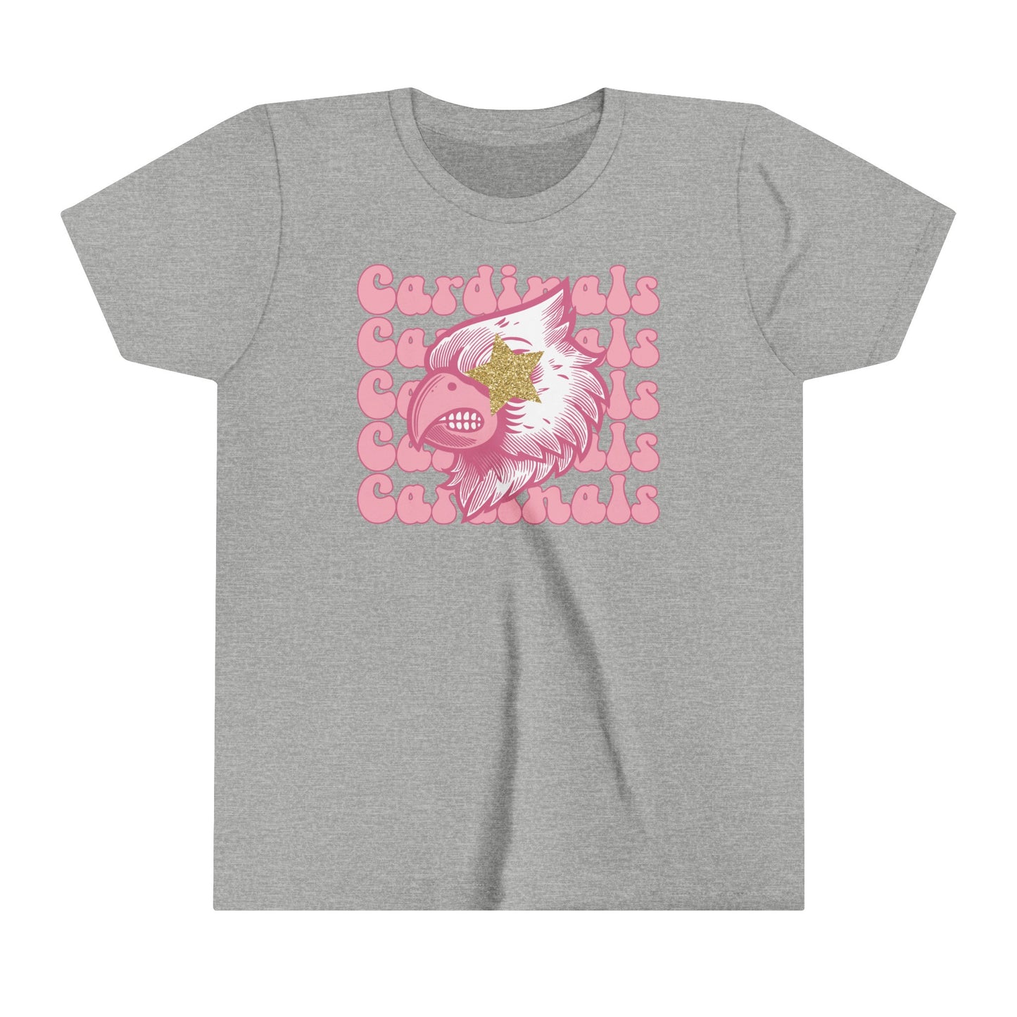 Pink Cardinals Star Eyes - Bella + Canvas Youth Tee