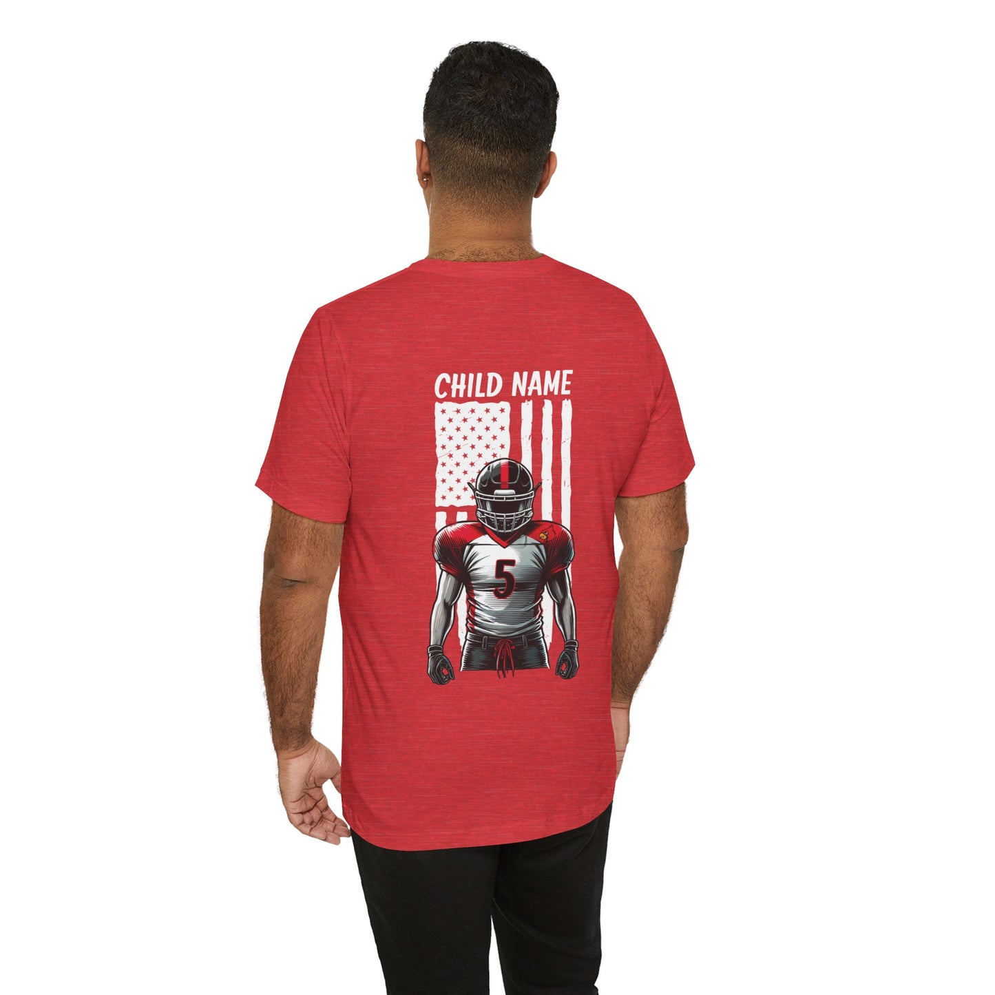 Football Dad Custom Player Name and Number - Bella + Canvas Short Sleeve Tee
