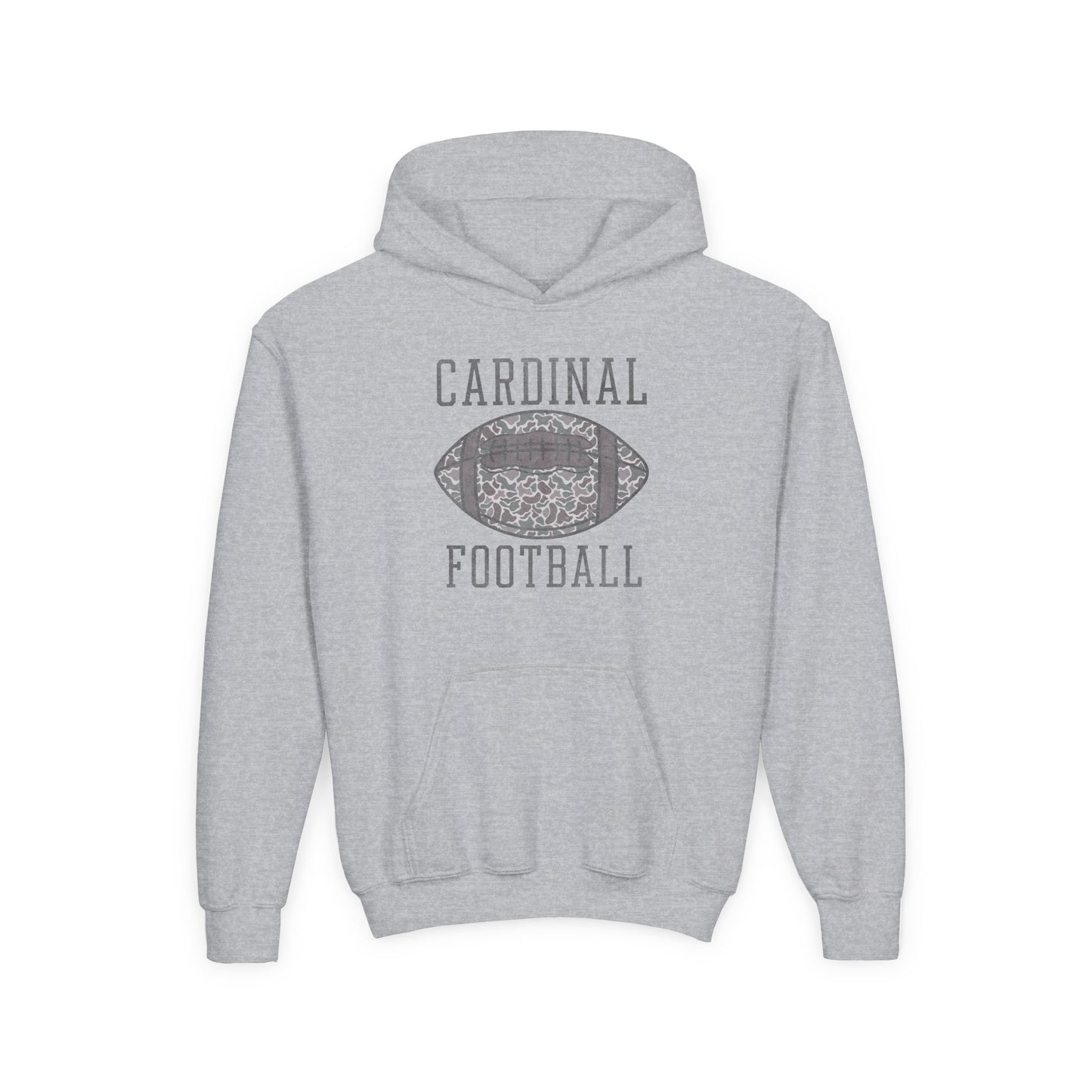 Old School Camo Cardinal Football - Youth Heavy Blend Hooded Sweatshirt