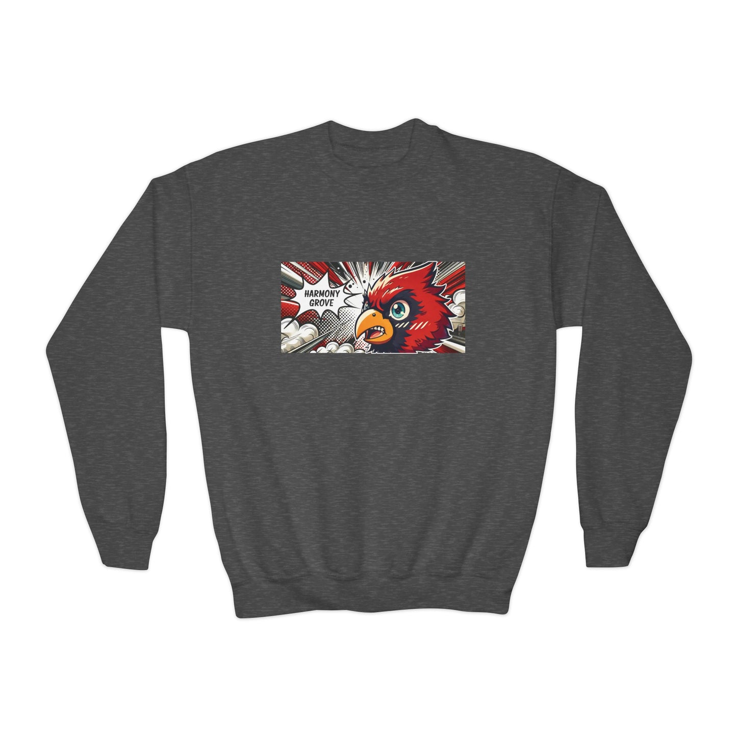Harmony Grove Cardinal Comic Style - Youth Crew Sweatshirt