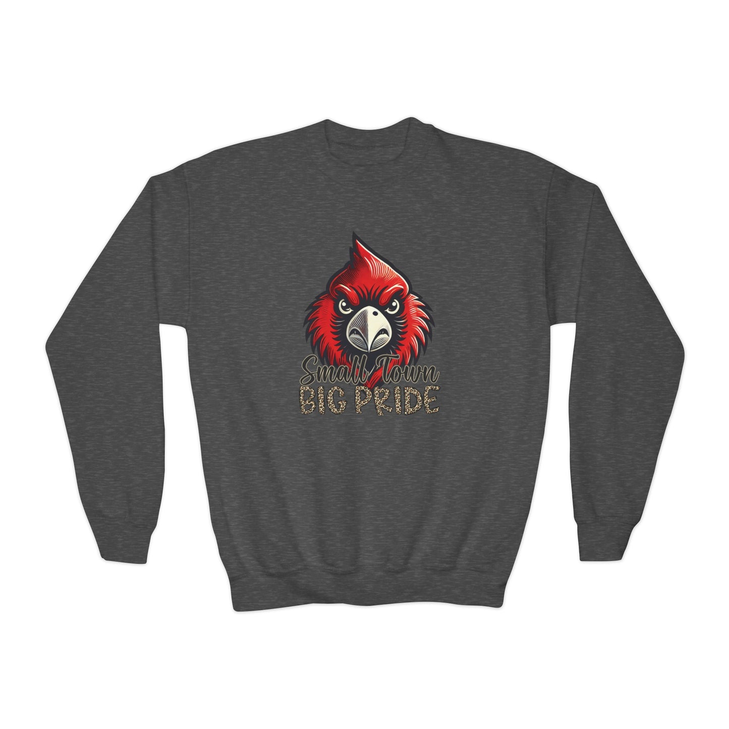 Small Town Big Pride Cardinal  - Youth Crew Sweatshirt
