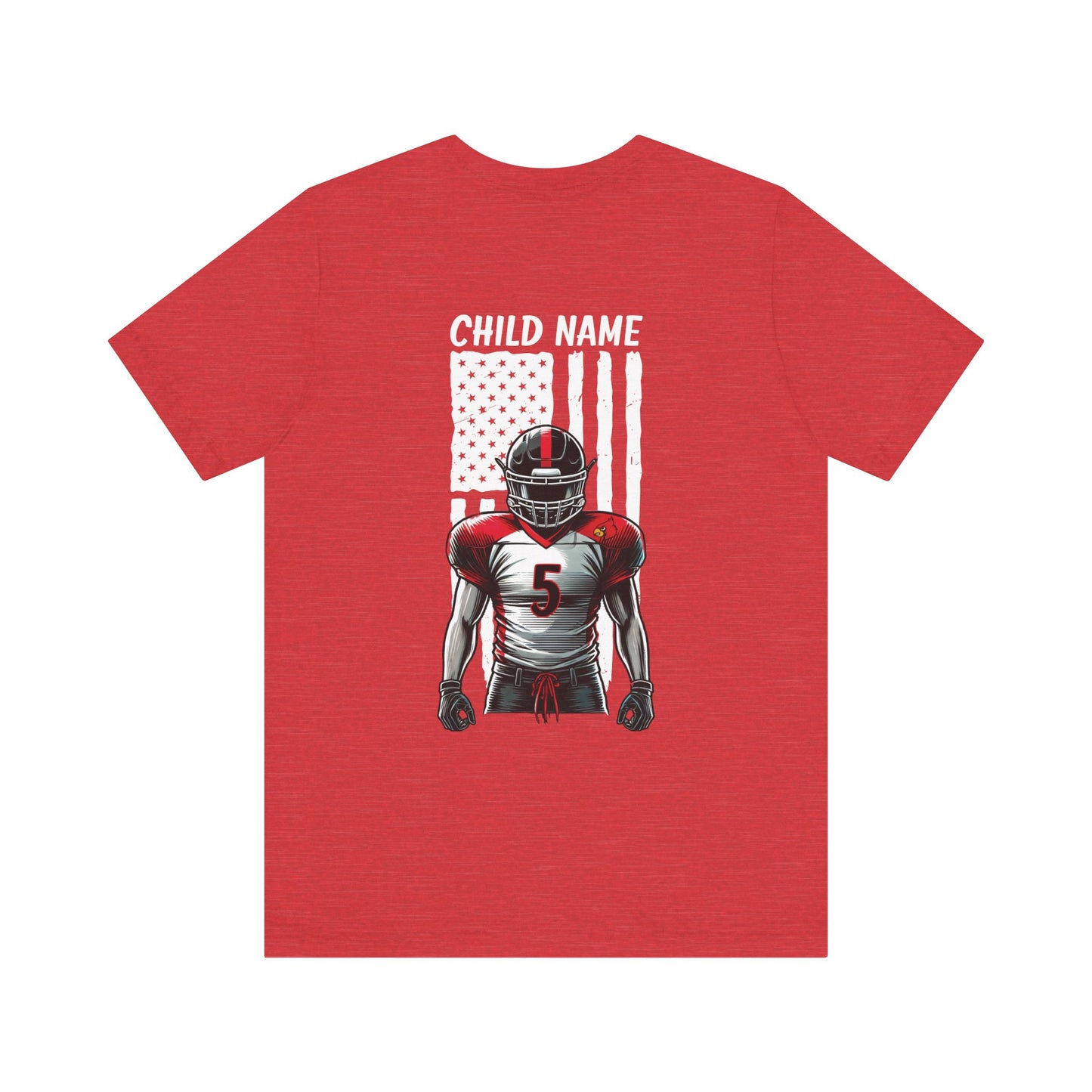 Football Dad Custom Player Name and Number - Bella + Canvas Short Sleeve Tee