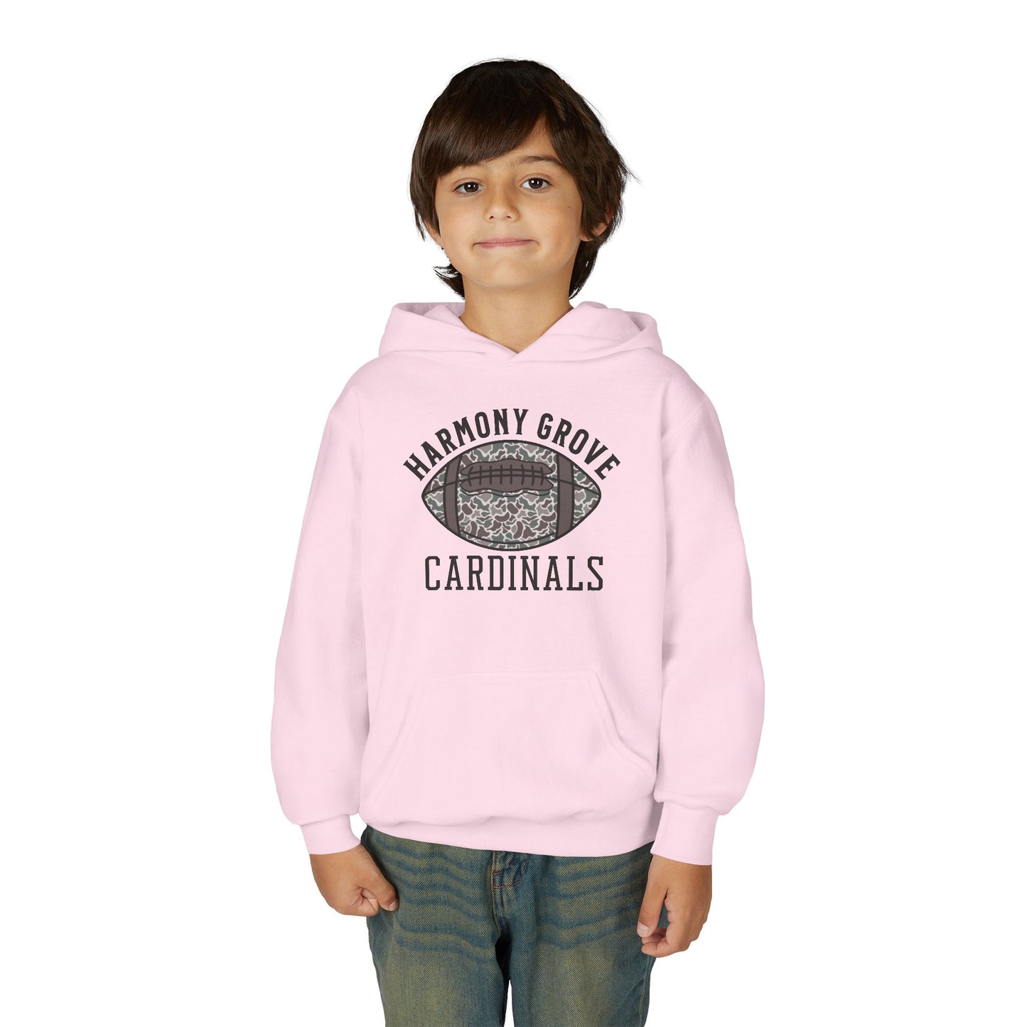 Old School Camo HG Cardinals Football  - Youth Heavy Blend Hooded Sweatshirt