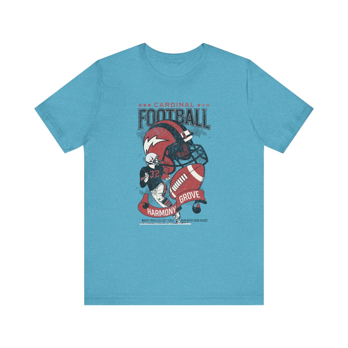 Vintage Cardinal Football - Bella + Canvas Short Sleeve Tee