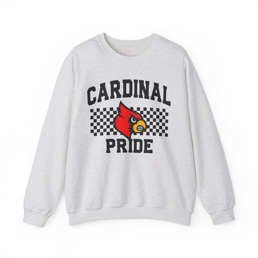 Cardinal Pride Black and White Checkerboard - Unisex Heavy Blend™ Crewneck Sweatshirt