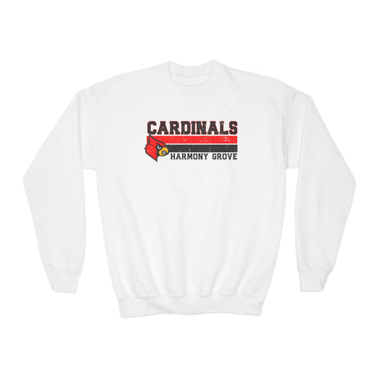 Cardinals Harmony Grove Stripe - Youth Crew Sweatshirt