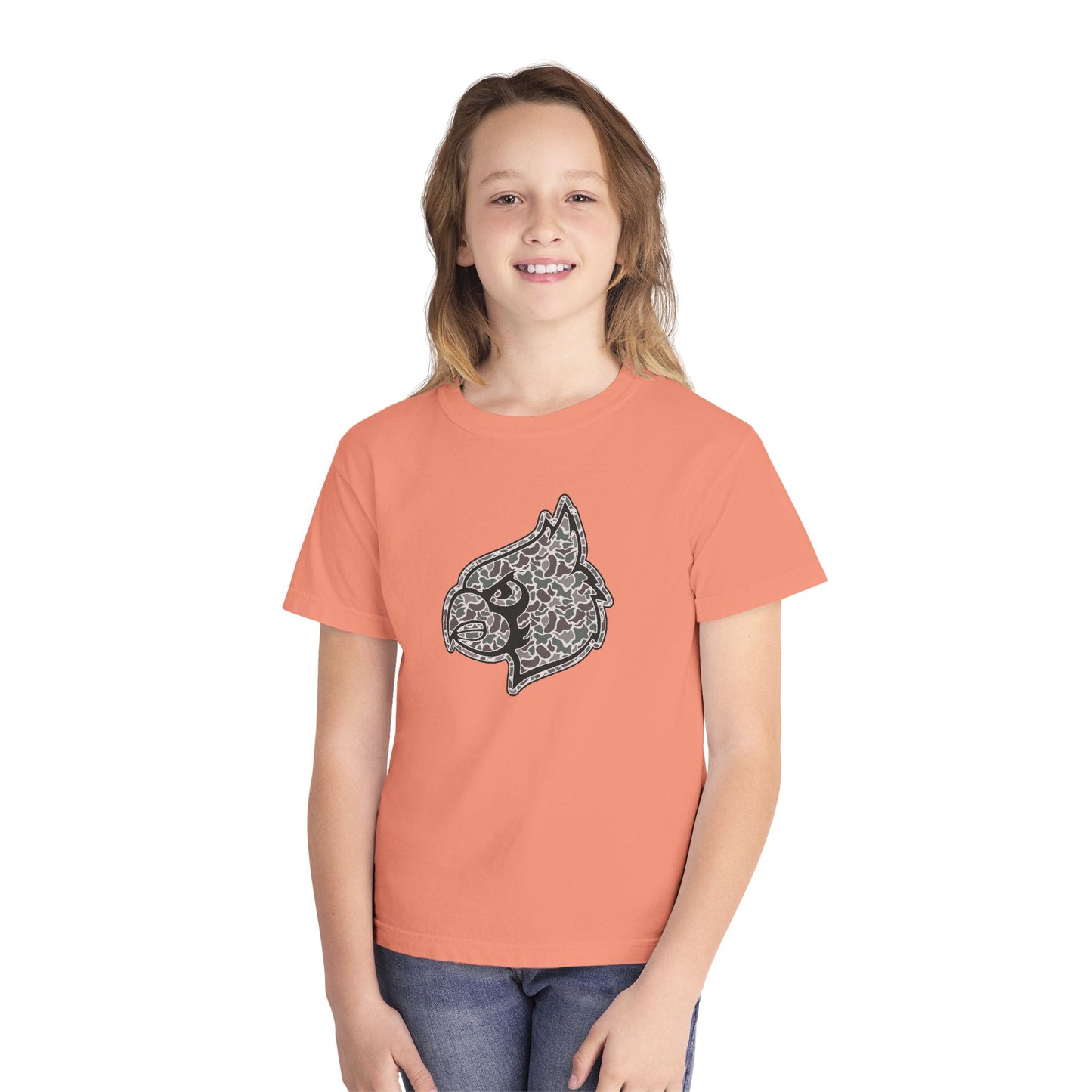 Old School Camo Cardinal - Youth Comfort Colors Tshirt