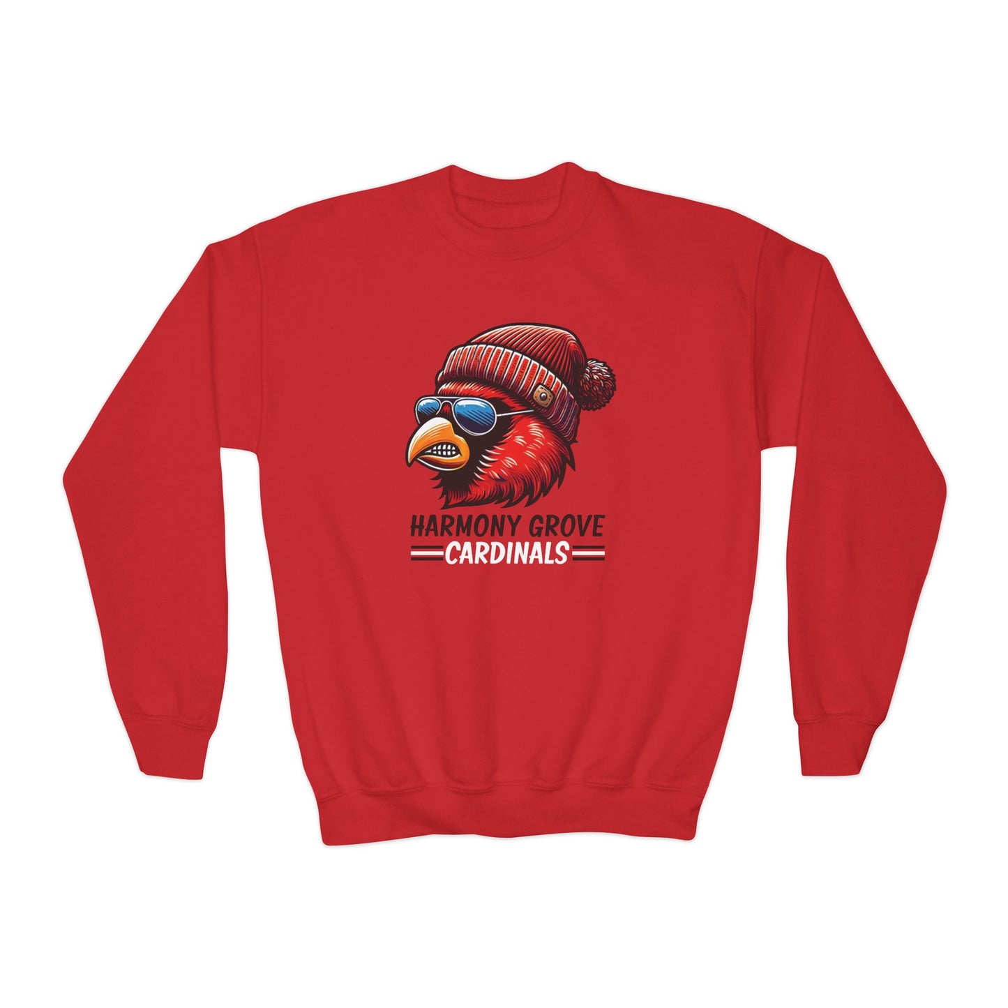 Hipster Harmony Grove Cardinal - Youth Crew Sweatshirt