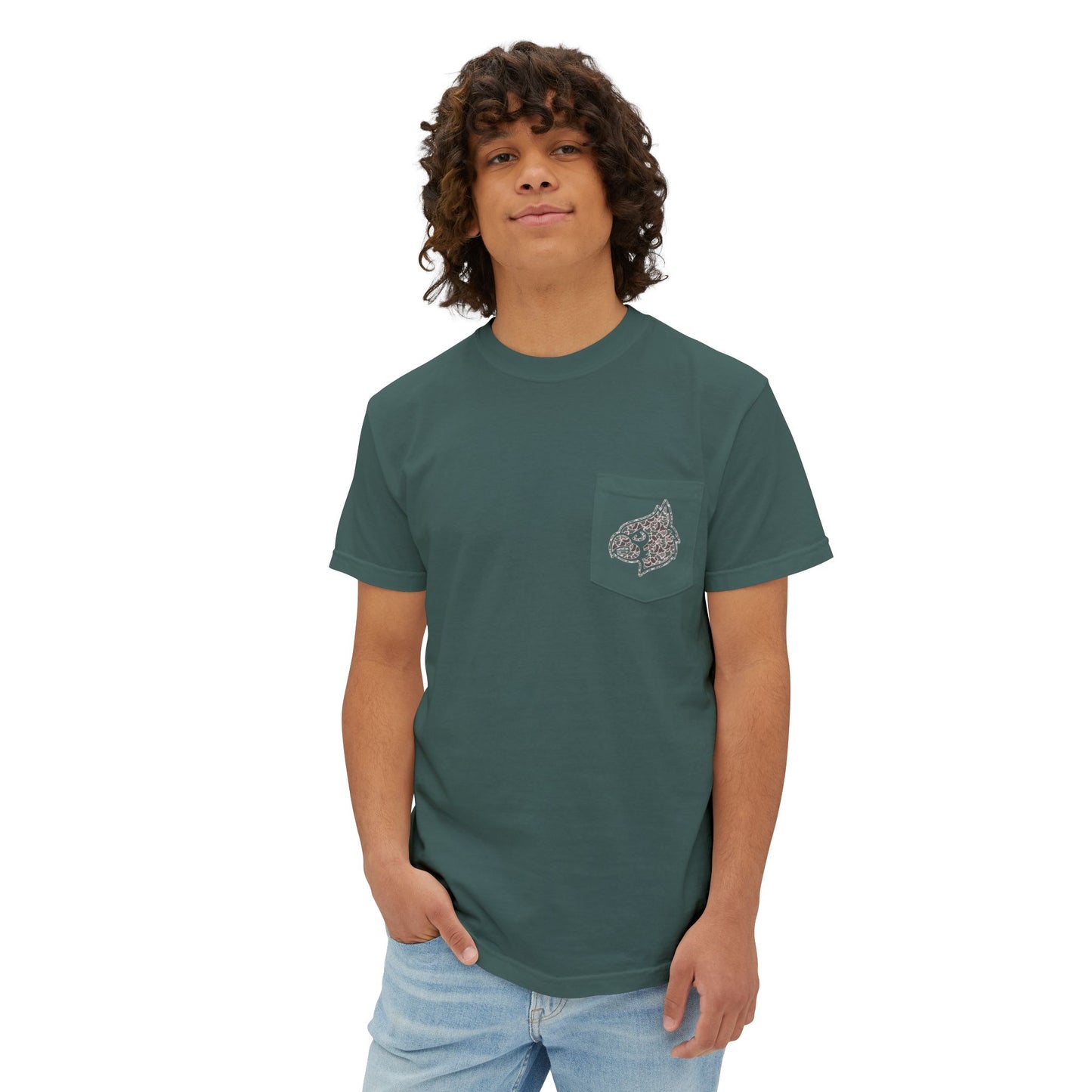 Unisex Pocket T-Shirt Cardinal + HG - Comfort Colors Tshirt