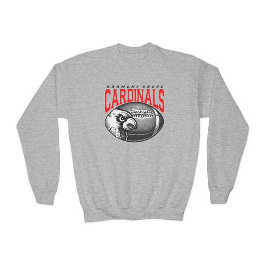 Harmony Grove Cardinals Football - Youth Crew Sweatshirt
