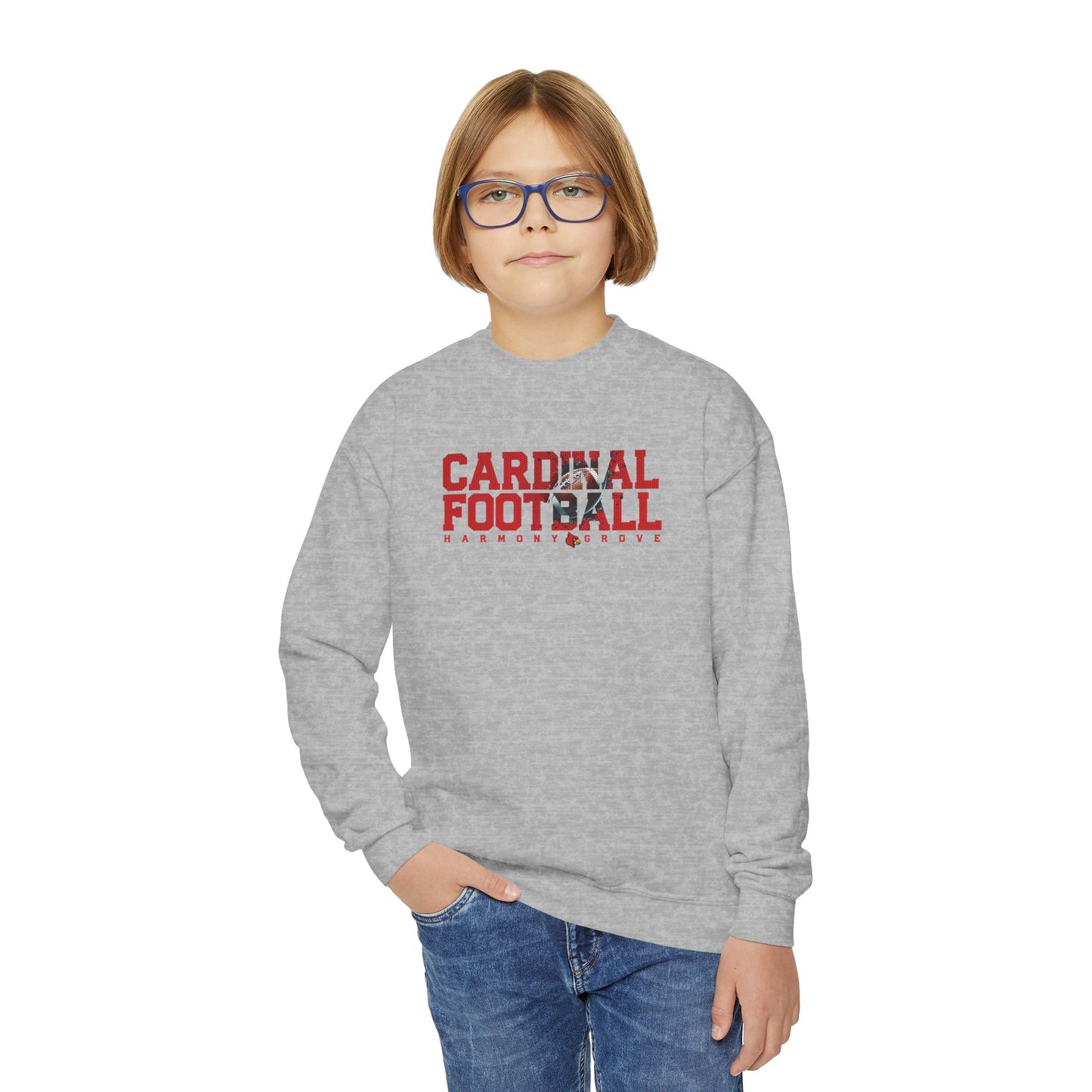 HG Cardinal Football  - Youth Crew Sweatshirt
