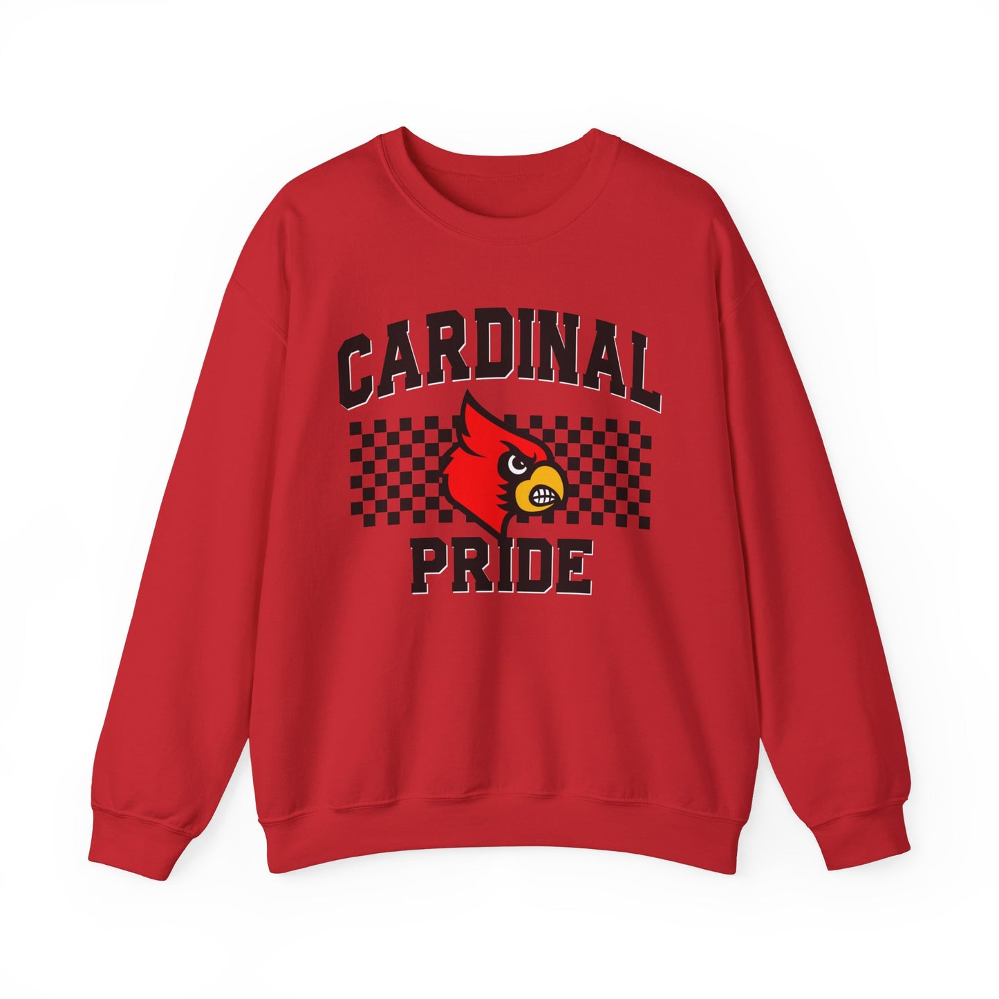 Cardinal Pride Black and White Checkerboard - Unisex Heavy Blend™ Crewneck Sweatshirt