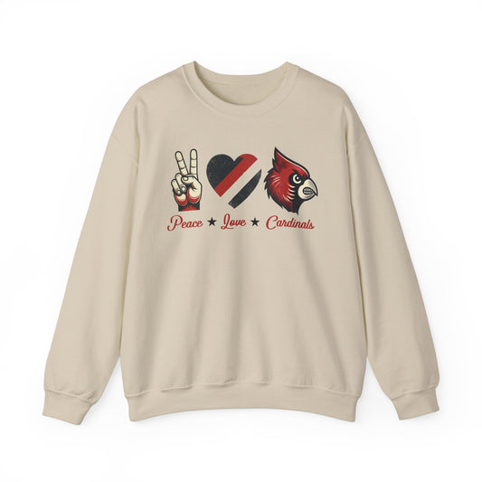 Vintage Peace Love Cardinals - Unisex Heavy Blend™ Crewneck Sweatshirt