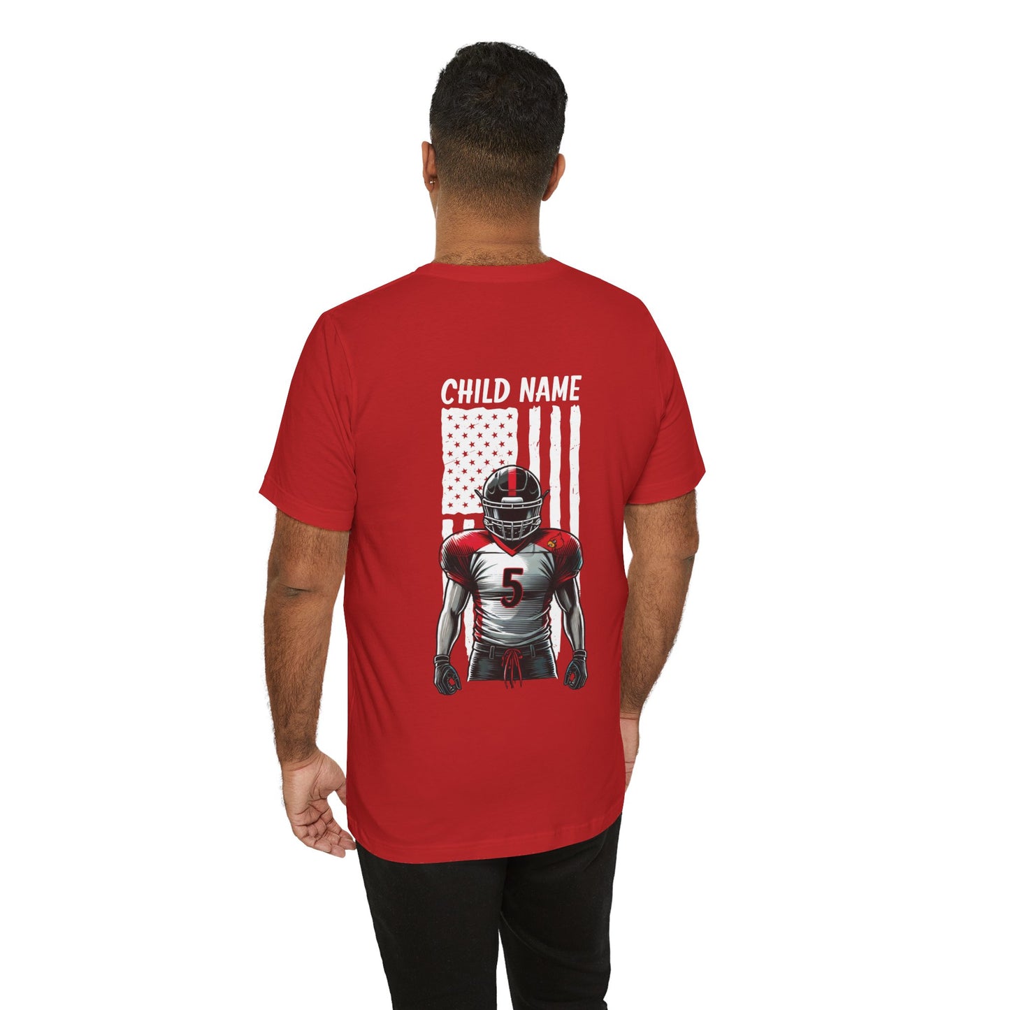 Football Dad Custom Player Name and Number - Bella + Canvas Short Sleeve Tee