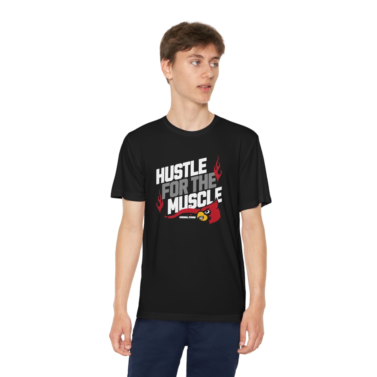 Hustle for the Muscle Cardinal - Youth Sport-Tek® Competitor™ Tee