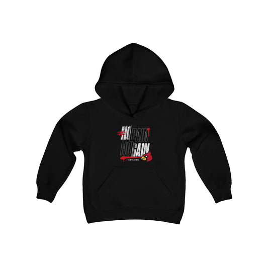 No Pain No Gain Cardinal - Youth Heavy Blend Hooded Sweatshirt