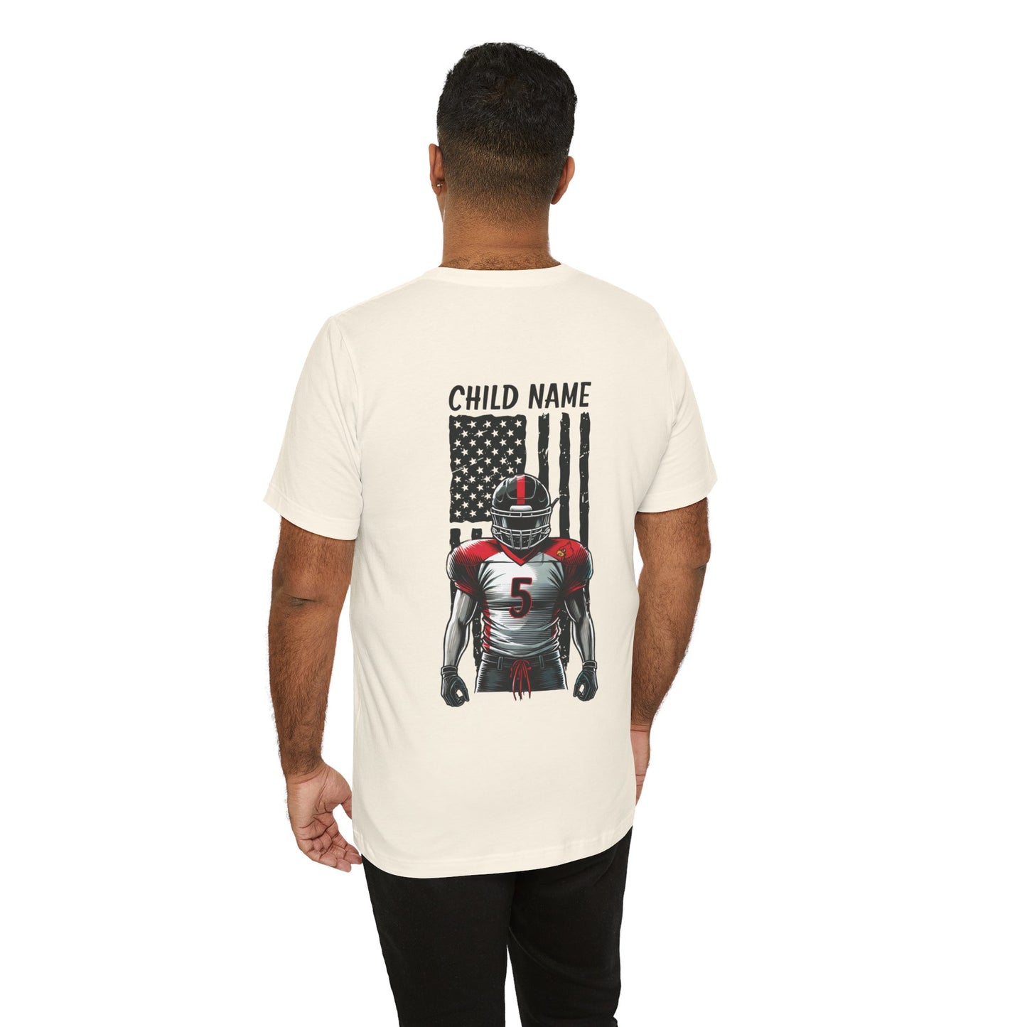 Football Dad Custom Player Name and Number - Bella + Canvas Short Sleeve Tee