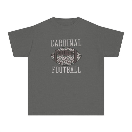 Old School Camo Cardinal Football - Youth Comfort Colors Tshirt