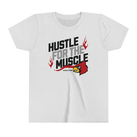 Hustle for the Muscle Cardinal - Bella + Canvas Youth Tee