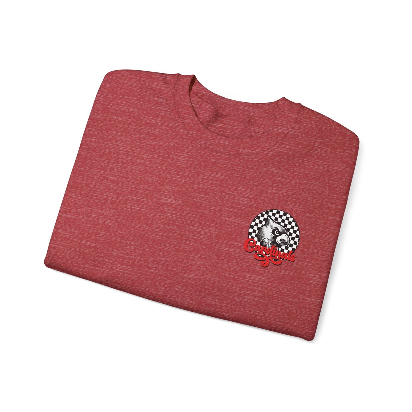 Black and White Check Cardinal Script -  Unisex Heavy Blend™ Crewneck Sweatshirt