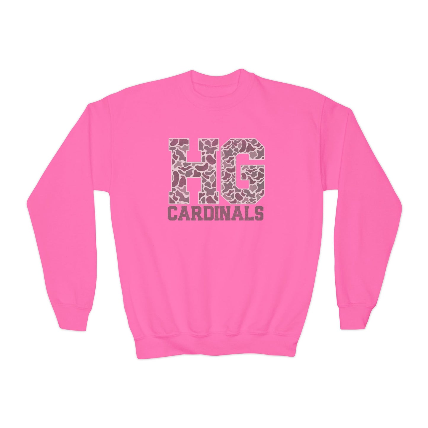 Old School Camo HG Cardinals - Youth Crew Sweatshirt